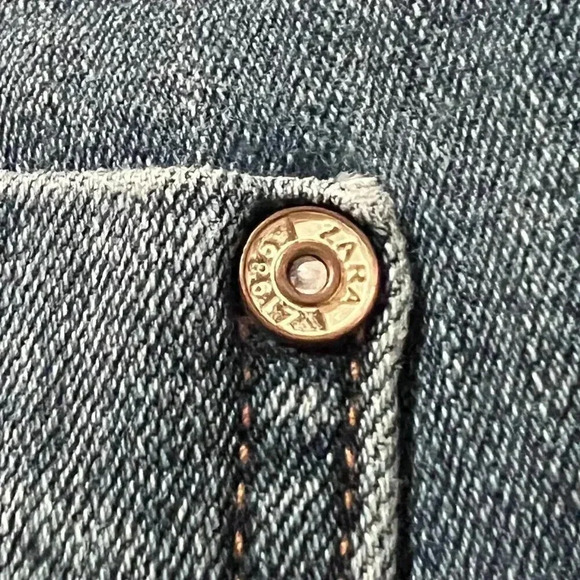 ZARA Skinny Jeans Blue Distressed Hi-Rise Size 2 - Picture 5 of 9